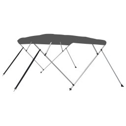 Gossi parasolar barca bimini cu 4 arcuri, antracit, 243x196x137 cm