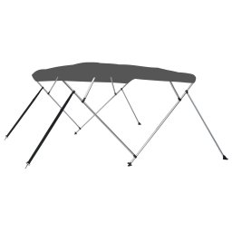 Gossi parasolar barca bimini cu 4 arcuri, antracit, 243x210x137 cm
