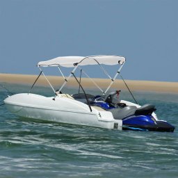 Gossi parasolar bimini 3 arcuri pereti laterali, 183x(137-152)x137 cm
