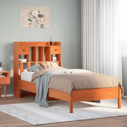 Gossi pat biblioteca fara saltea maro ceruit 75x190 cm lemn masiv pin