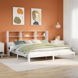 Gossi pat cu biblioteca fara saltea, 180x200 cm, lemn masiv de pin