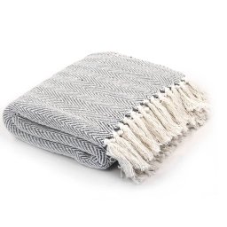 Gossi patura decorativa model spic, bumbac, 220 x 250 cm, gri