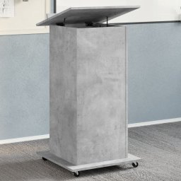 Gossi pupitru cu roti si sertar beton gri 55x55x107 cm lemn prelucrat