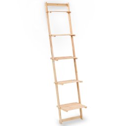 Gossi raft de perete tip scara, lemn de cedru, 41,5 x 30 x 176 cm