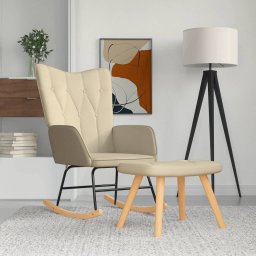 Gossi scaun balansoar cu taburet, crem, textil