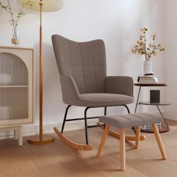 Gossi scaun balansoar cu taburet, gri taupe, textil