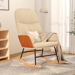 Gossi scaun balansoar, alb crem, material textil