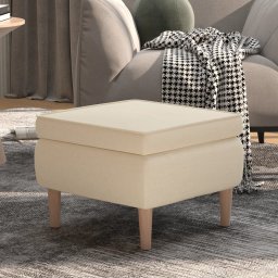 Gossi scaun cu picioare din lemn, crem, material textil