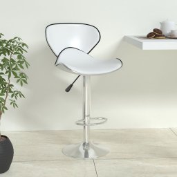 Gossi scaun de bar, alb, piele ecologica