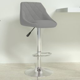 Gossi scaun de bar, gri deschis, catifea