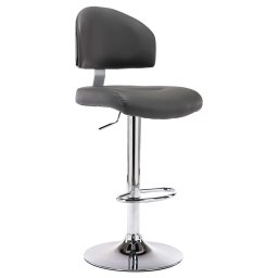 Gossi scaun de bar, gri, piele ecologica