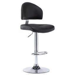 Gossi scaun de bar, negru, piele ecologica