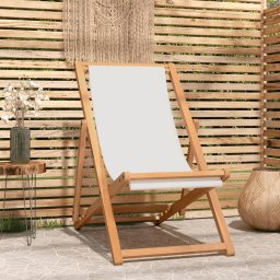 Gossi scaun de exterior, crem, 56 x 105 x 96 cm, lemn de tec