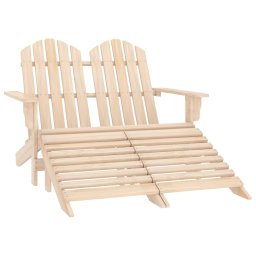 Gossi scaun de gradina adirondack cu 2 locuri & otoman, lemn de brad