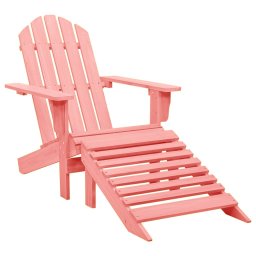 Gossi scaun de gradina cu otoman adirondack, roz, lemn masiv de brad