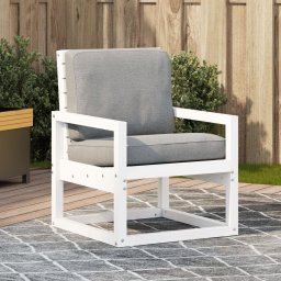Gossi scaun de gradina, alb, 57,5x63x76 cm, lemn masiv de pin
