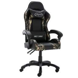 Gossi scaun de jocuri, negru si camuflaj, piele ecologica