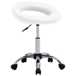 Gossi scaun de lucru pivotant, alb, piele ecologica