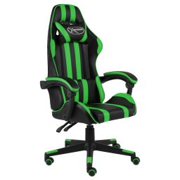 Gossi scaun de racing, negru si verde, piele ecologica