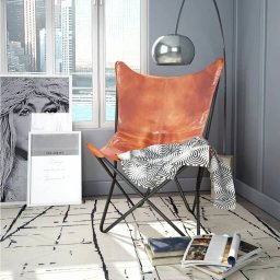 Gossi scaun fluture, maro, piele naturala