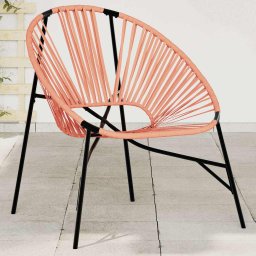 Gossi scaun ou de gradina negru si portocaliu poly rattan