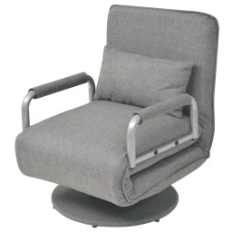 Gossi scaun pivotant si canapea extensibila, gri deschis, textil