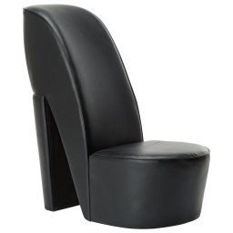 Gossi scaun, design toc inalt, negru, piele ecologica