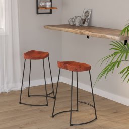 Gossi scaune de bar gavin 2 buc. 45x40x63 cm lemn masiv de mango