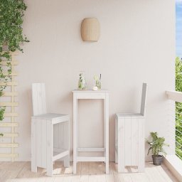 Gossi scaune de bar, 2 buc., alb, 40x42x120 cm, lemn masiv de pin
