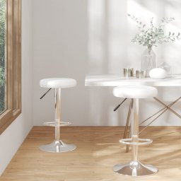 Gossi scaune de bar, 2 buc., alb, piele ecologica