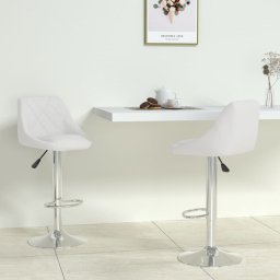 Gossi scaune de bar, 2 buc., alb, piele ecologica