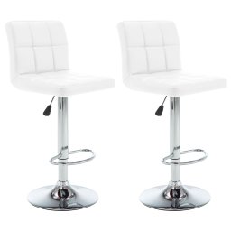 Gossi scaune de bar, 2 buc., alb, piele ecologica