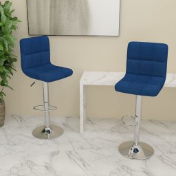 Gossi scaune de bar, 2 buc., albastru, material textil
