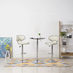 Gossi scaune de bar, 2 buc., crem, piele ecologica