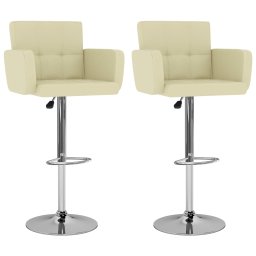 Gossi scaune de bar, 2 buc., crem, piele ecologica