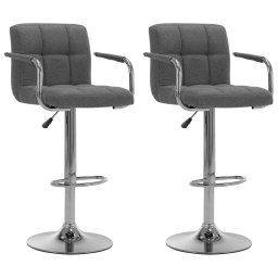 Gossi scaune de bar, 2 buc., gri deschis, material textil