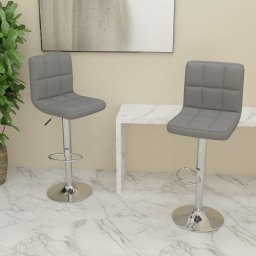 Gossi scaune de bar, 2 buc., gri deschis, material textil
