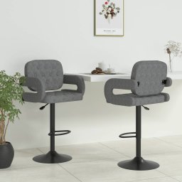 Gossi scaune de bar, 2 buc., gri deschis, material textil