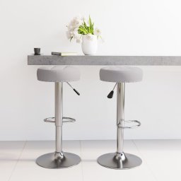 Gossi scaune de bar, 2 buc., gri, material textil