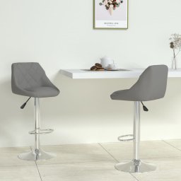 Gossi scaune de bar, 2 buc., gri, piele ecologica