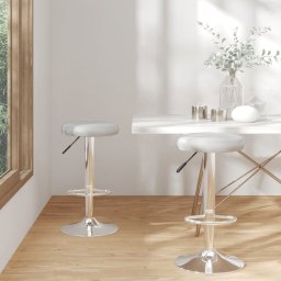 Gossi scaune de bar, 2 buc., gri, piele ecologica