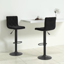 Gossi scaune de bar, 2 buc., negru, catifea