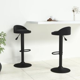 Gossi scaune de bar, 2 buc., negru, catifea