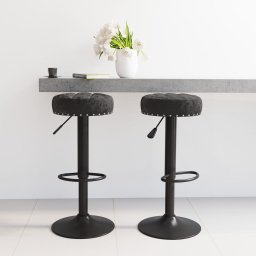 Gossi scaune de bar, 2 buc., negru, catifea