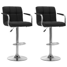 Gossi scaune de bar, 2 buc., negru, material textil