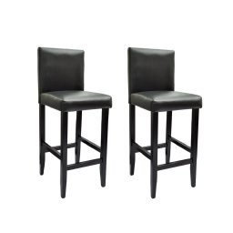 Gossi scaune de bar, 2 buc., negru, piele ecologica