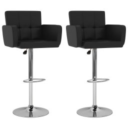 Gossi scaune de bar, 2 buc., negru, piele ecologica