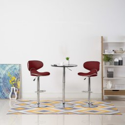 Gossi scaune de bar, 2 buc., rosu vin, piele ecologica