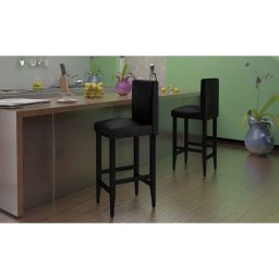 Gossi scaune de bar, 4 buc., negru, piele ecologica