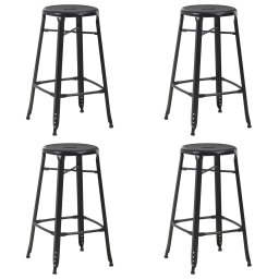 Gossi scaune de bar, 4 buc., negru, plastic
